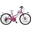 BICICLETTE CANELLINI Bicicletta Bambina MTB 24 LINCY 6V - Ruote 24 (fuxia)