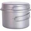 Boundless Voyage Ti2110C - Pentola in titanio da 1200 ml, con padella da 500 ml, ultra leggera, con manico pieghevole, per picnic all'aperto, cucina