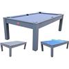 NG Biliardi - Biliardo GIUNONE GRIGIO (226 cm) - diventa Ping Pong e tavolo da pranzo - accessori inclusi per il gioco