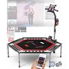 Sportstech HTX100 Trampolino pieghevole | Marchio di qualità tedesco | Trampolino fitness con maniglia | Jumping interno per bambini e adulti | TÜV/GS, contatore di salto, app | Supporto per cellulare