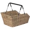 Basil Cento Rattan Look MIK - Cestino per bicicletta posteriore, 22 l, marrone naturale, resistente alle intemperie, con sistema MIK bloccabile