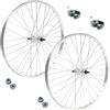 MADICKS Coppia Ruote Bici 28" x 1.75 Anteriore + Posteriore - Cerchi City Bike/Passeggio in Alluminio/Acciaio - Attacco Standard 1 Velocità - Completi di Dadi Fissaggio e Flap Inclusi