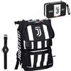 Juventus Schoolpack 2019/2020 Zaino Seven Estendibile con Astuccio 3 Zip Completo di Cancelleria e Orologio in Omaggio - 100% originale - 100% Prodotto Ufficiale
