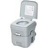 LIFEZEAL 20 L Water Portatile, WC Chimico, Gabinetto da Campeggio, Toilette, con Serbatoio Rimovibile con Maniglia di Scarico, Serbatoio dell'Acqua 12L, Peso Max 150 kg, 36x42x43 cm, Grigio