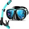 kudmwcc Maschera Subacquea per Adulti, Maschera Subacquea con Maschera e Boccaglio, Maschera Snorkeling 180° a Prova di Perdite e Antiappannamento il Nuoto e le Immersioni