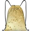 EgoMed Zaino con coulisse,Borsa a tracolla Borsa da palestra sportiva Borsa da viaggio casual Zaino con coulisse,Un sacco di stelle dorate senza soluzione di continuità