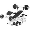 GORILLA SPORTS® Panca Multifunzione - con Set di Pesi 100kg, Schienale Regolabile, Porta bilanciere, Stazione Butterfly, Carico Massimo 280kg, Bianco o Nero - Panca Pesi, Stazione Palestra, Fitness