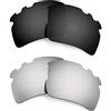 HKUCO Mens Compatible/Replaceable Lenses for Oakley Flak 2.0 Vented Black/Titanium Sunglasses