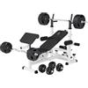GORILLA SPORTS® Panca Multifunzione - con Set di Pesi 100kg, Porta bilanciere, Stazione Butterfly, Regolabile, Carico Massimo 280kg, Bianco o Nero - Panca Pesi, Fitness, Palestra, Allenamento