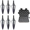 SHARROW 6pcs Tiro con L'Arco Punta di Freccia da Caccia 100 Grains Broadhead Punte da Caccia 4 Lame Fisse con Broadheads Box per Frecce in Carbonio Balestra (Tipo 2)