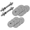 Gorilla Sports® Manubri - Set di 27,5kg, 6x1,25kg, 6x2,5kg, Dischi in Ghisa, Foro Ø 30 mm, Barre in Acciaio Cromato, Antiscivolo, 4 Chiusure a Stella o a Molla - Pesi Palestra, Allenamento