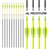 ACCMOS Spine 400 500 600 700 800 900 1000 ID 4,2 mm Frecce per Tiro con L'arco, per Archi Compound Archi Ricurvi Caccia al Tiro Arancione o Giallo Freccia in Carbonio 12 pezzi (32inch, YW Spine 600)