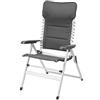Campart Sedia da Campeggio Novara CH-0596, Rivestimento Imbottito, Corda elastica, 7 Inclinazioni regolabili, Grigio (antracite), 9 x 67 x 112 cm