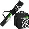 Brubaker Borsa Porta Scarponi con Scomparto Casco et Sacca da Sci 190 cm Colore Nero Verde