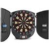 OneConcept Dartor - Bersaglio Elettronico per Freccette, 26 Giochi con oltre 70 Varianti, Computer di Gioco Integrato, 6 Freccette Soft Tip e 6 Punte di Ricambio Incluse, 2 Porte, Nero