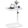 LANTUS Tavolo da letto per computer portatile, altezza regolabile, con 4 ruote, scrivania per computer, per casa, ufficio e studio, 40 x 30 x 80 cm, forma a C, colore: bianco