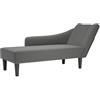 vidaXL Sdraio con Bracciolo Destro in Tessuto Grigio Scuro, divano chaise longue, poltrona, divano soggiorno, salotto, divano lounge, poltrona