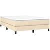vidaXL Struttura Letto a Rete a Molle Crema 140x190 cm in Tessuto