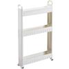 KITCISSL Carrello Cucina Salvaspazio Carrello Portaoggetti, Carrello Portaoggetti A 3 Ripiani Mobiletto Bagno Salvaspazio per Cucina, Bagno, Lavanderia, Camera da Letto, Spazi Stretti (Color : 10cm)