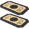 Carpido Zerbino Beige Lavanda - Clean Off 45x75 cm Set di 2 - Tappeto per Porte Interno - Tappeto per Ingresso Esterno Coperto - Cocco con Bordo in Gomma