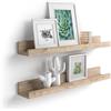 Mobili Fiver, Coppia Mensole portafoto-quadri First, 80 cm, Quercia, 80 cmx13 cmx8 cm, Nobilitato, Mensole da muro per Camera, Ingresso, Soggiorno, Ufficio, Made in Italy