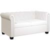 vidaXL Divano Chesterfield Classico Ecopelle Bianco 2 posti per casa e uffici