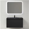 Mai & Mai Mobile Bagno Sospeso 90x48x50cm, Mobile da Bagno con Cassetto Include Lavabo, Nero opaco, Seria BC013-Lackier