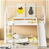 Dalred Letto matrimoniale, letto a castello con scivolo e scala, camera dei bambini, letto matrimoniale (bianco-2)