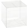 Aurora Store 50 Scatoline quadrate cubo in PVC Trasparente 10x10x10 cm portaconfetti bomboniera Astuccio Matrimonio Battesimo Laurea plastica segnaposto