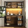 DACHETOU Armadietti da cucina 120 × 180 cm, alti tavolini da cucina, credenze con ante in acrilico, colore nero