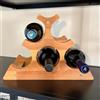 Mottiwood Cantinetta in Legno, Scaffale Porta Bottiglie di Vino a Piramide, 6 Bottiglie, 100% Faggio, 35x17x25hcm, Design Unico, Made in Italy