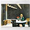 CheQuadro! Automat, Tavola Calda Edward Hopper, eho50 Quadro Stampato su Tela Fine Art, Intelaiato Pronto da Appendere, assemblato a Mano, 50x40 cm