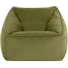 icon Natalia Pouf Poltrona, Verde Oliva, Sedia Velluto, Grande Pouf Sacco con Riempimento Incluso, Poltrona Sacco, Camera da Letto, Soggiorno, Mobili Soggiorno