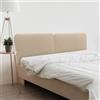 DHOME Testata Imbottita Liscia Arrotondata in Similpelle per Parete Acustica Testate Fonoassorbenti Testiera Letto Camera da Letto (Beige, 220cm Dual)