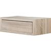 MODULARREDO | LEGOLO MAXI Mensola da Muro con Cassetto, Comodino Sospeso, Mensola da Parete, 45x14.3 p23.7 cm, Rovere Sagerau - Made in Italy