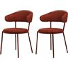 Rebecca Mobili Set 2 Sedie per Salotto, Sedie da Pranzo, Tessuto Poliestere Acciaio, Rosso Rubino, Eleganti, in Stile Moderno - Misure HxLxP: 80,5 x 47,5 x 57,5 cm - Art. RE7029