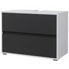 Vicco Mobile sottolavabo per bagno Maltin, Bianco/antracite, 80.2 x 58.2 cm con due ampi cassetti, con ritaglio per sifone e soluzione salvaspazio per il bagno
