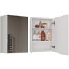 CDF Armadio sospeso Pola 1DL | Colore: Bianco | Armadio moderno | Ripiani spaziosi | Montaggio facile | Lati lisci senza tappi | Specchio