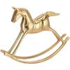 AD TREND Decorazione Casa Cavallo a Dondolo in Metallo Oro 30 x 5 x 24 cm