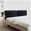 DHOME Testiera Imbottita Liscia Arrotondata in Velluto per Parete Acustica Testate Fonoassorbenti Testiera Letto Camera da Letto (Nero, 220cm Dual)