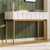 Sweiko Credenza, cassettiera con 2 cassetti, bianco crema, cassettiera per sala da pranzo, camera da letto e soggiorno (100 x 45 x 76,5)