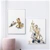 VUSMH Oro Martelletto Poster Dorato Giustizia Dea Statua Tela Quadri Legge Equità Parete Arte Legge Ditta Avvocato Ufficio Parete Decorazioni Quadro 50x70cmx2 No Cornice