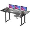 Dripex Scrivania regolabile in altezza 180x110cm, Scrivania ad angolo con doppio motore, Standing Desk con 4 gambe per una super stabilità, nero