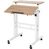 sogesfurniture Scrivania regolabile per computer, postazione di lavoro, scrivania per casa e ufficio, 60 x 30 x 70-115 cm, rovere BHEU-101-OK