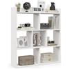 RELAX4LIFE Libreria Scaffale in Legno, Libreria a 7 Cubi con Kit Anti-Ribaltamento, Espositore Scaffale di Stoccaggio per Studio, Camera da Letto, Soggiorno (Bianco, 80 x 20 x 90 cm)
