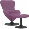 Generico Sedia Egg con Pouf Viola Velluto