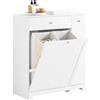 SoBuy Mobile Bagno Salvaspazio Alto e Stretto Mobile Colonna con 1 Cassetto, 2 Cesti Portabiancheria e Ripiano Estraibile Armadietto da Bagno Multiuso 78x38x90cm BZR214-W