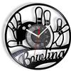 AVJERA Orologio da Record in Vinile Ispirato al Bowling da 12 Pollici per Sala da Bowling Skittle Sports Home Decor Orologio da Parete Appeso Gutterball Accessori Regalo