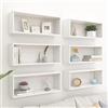 Homgoday Mensole sospese a cubo, 6 pezzi, per soggiorno, studio, bagno, cucina, bianco, 60 x 15 x 23 cm, in legno