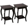 KOMFOTTEU Set di 2 Comodini Camera da Letto, Comodini Piccoli in Legno, Tavolino Lato Moderno per Soggiorno, Marrone, 40 x 40 x 60 cm (L x P x A) (Marrone x 2)